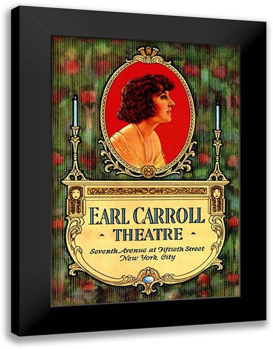 Earl Carroll Theatre 16x22 Black Modern Wood Framed Art Print Poster