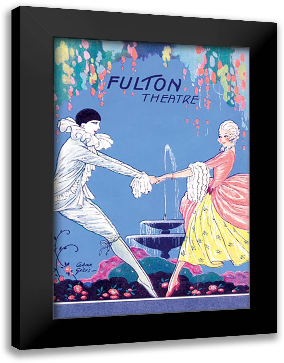 Fulton Theatre 16x22 Black Modern Wood Framed Art Print Poster