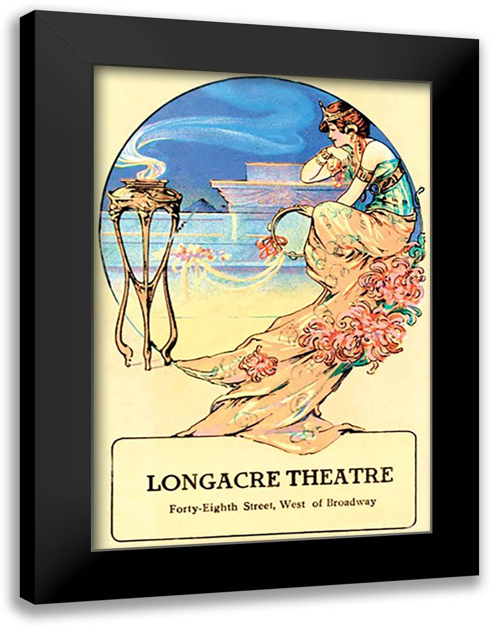 Longacre Theatre II 16x22 Black Modern Wood Framed Art Print Poster