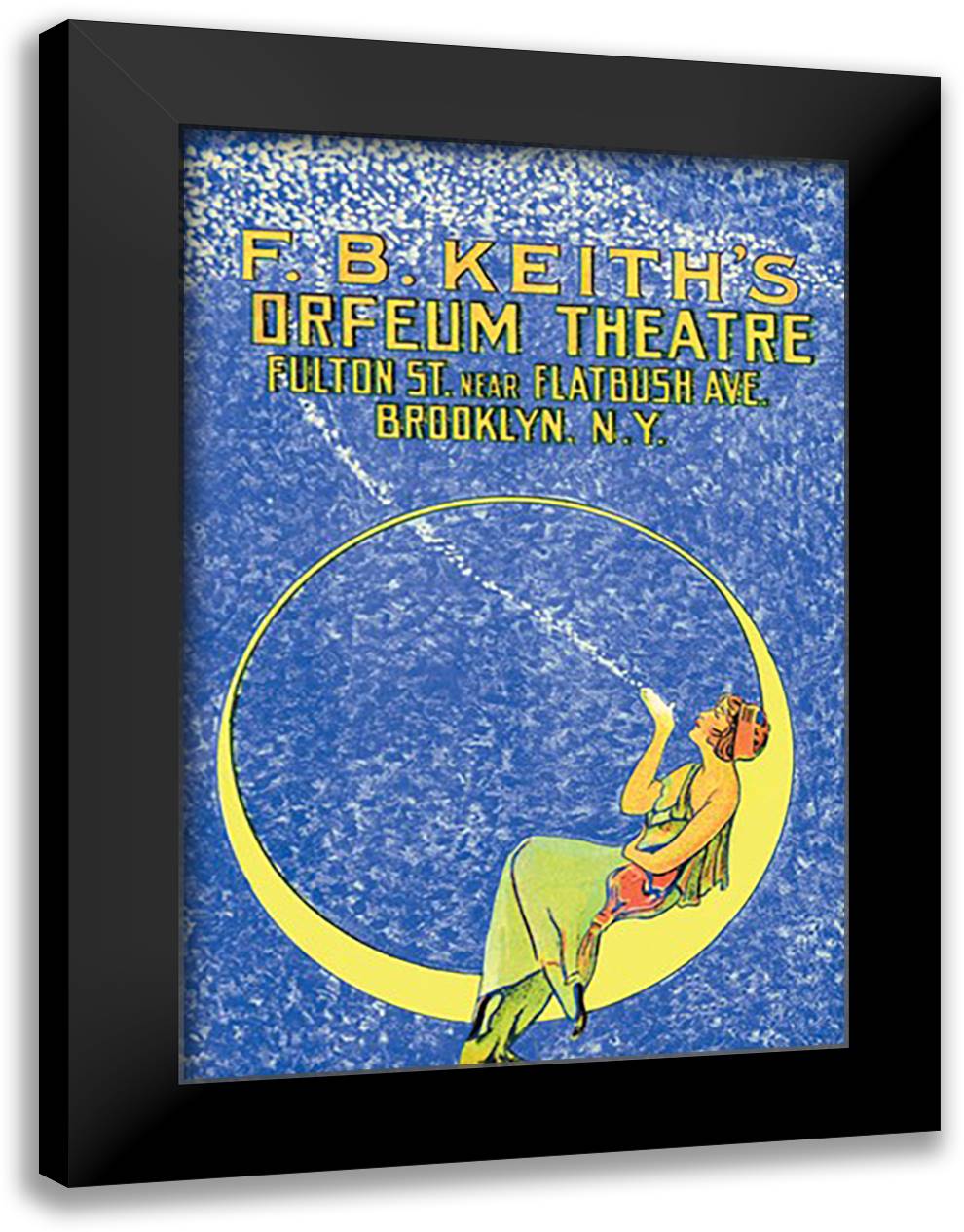 Orpheum Theatre 16x22 Black Modern Wood Framed Art Print Poster