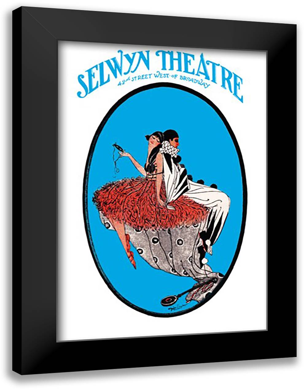 Selwyn Theatre 16x22 Black Modern Wood Framed Art Print Poster