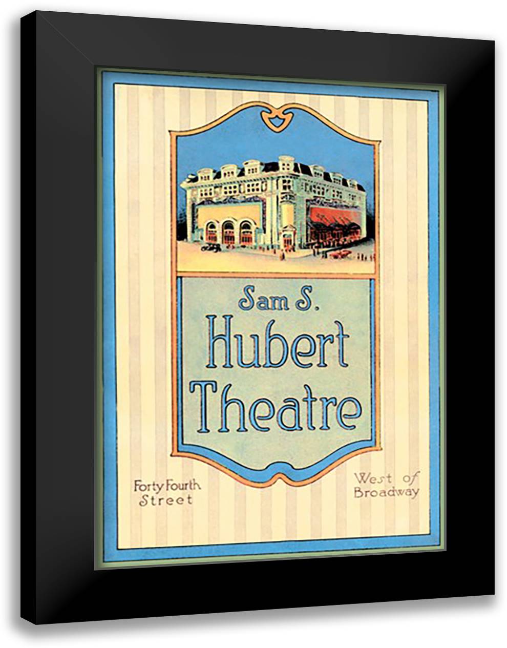 Sam S. Hubert Theatre 16x22 Black Modern Wood Framed Art Print Poster