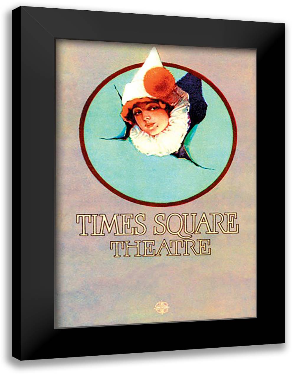 Times Square Theatre 16x22 Black Modern Wood Framed Art Print Poster