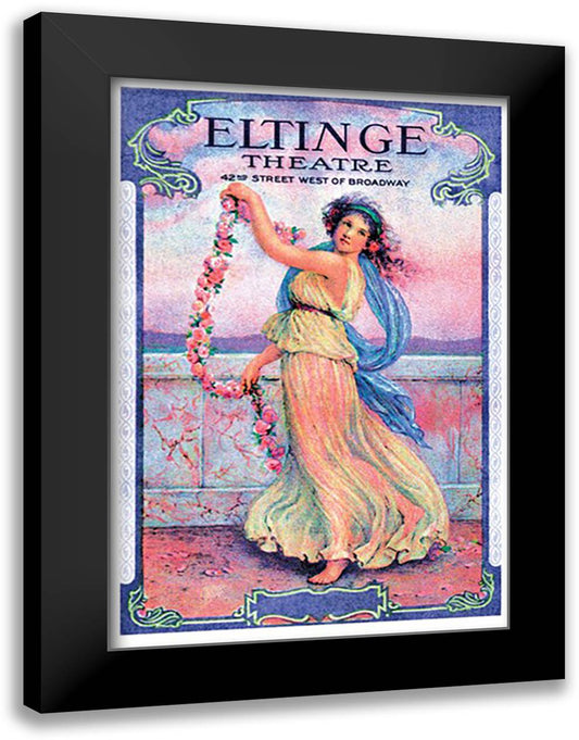 Eltinge Theatre 16x22 Black Modern Wood Framed Art Print Poster