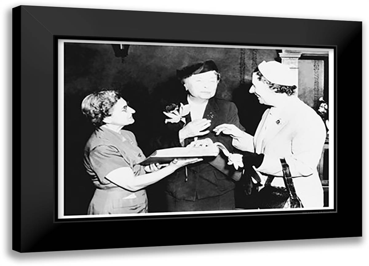 Helen Keller 22x16 Black Modern Wood Framed Art Print Poster