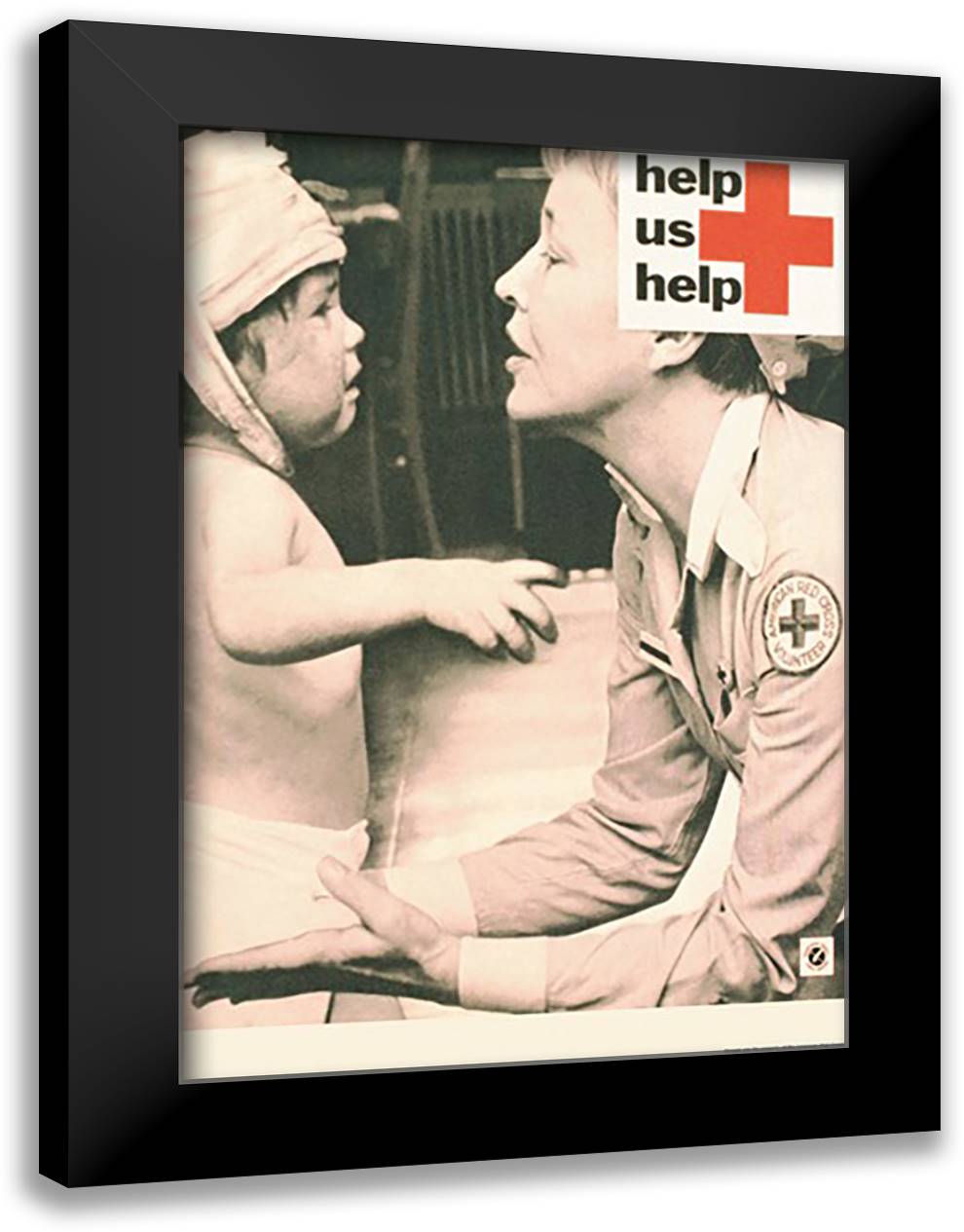 Help Us Help 16x22 Black Modern Wood Framed Art Print Poster