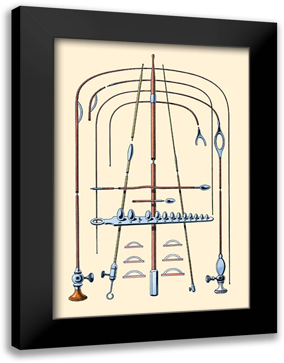 Electrolytic Catheter 16x22 Black Modern Wood Framed Art Print Poster by Porges, Jules