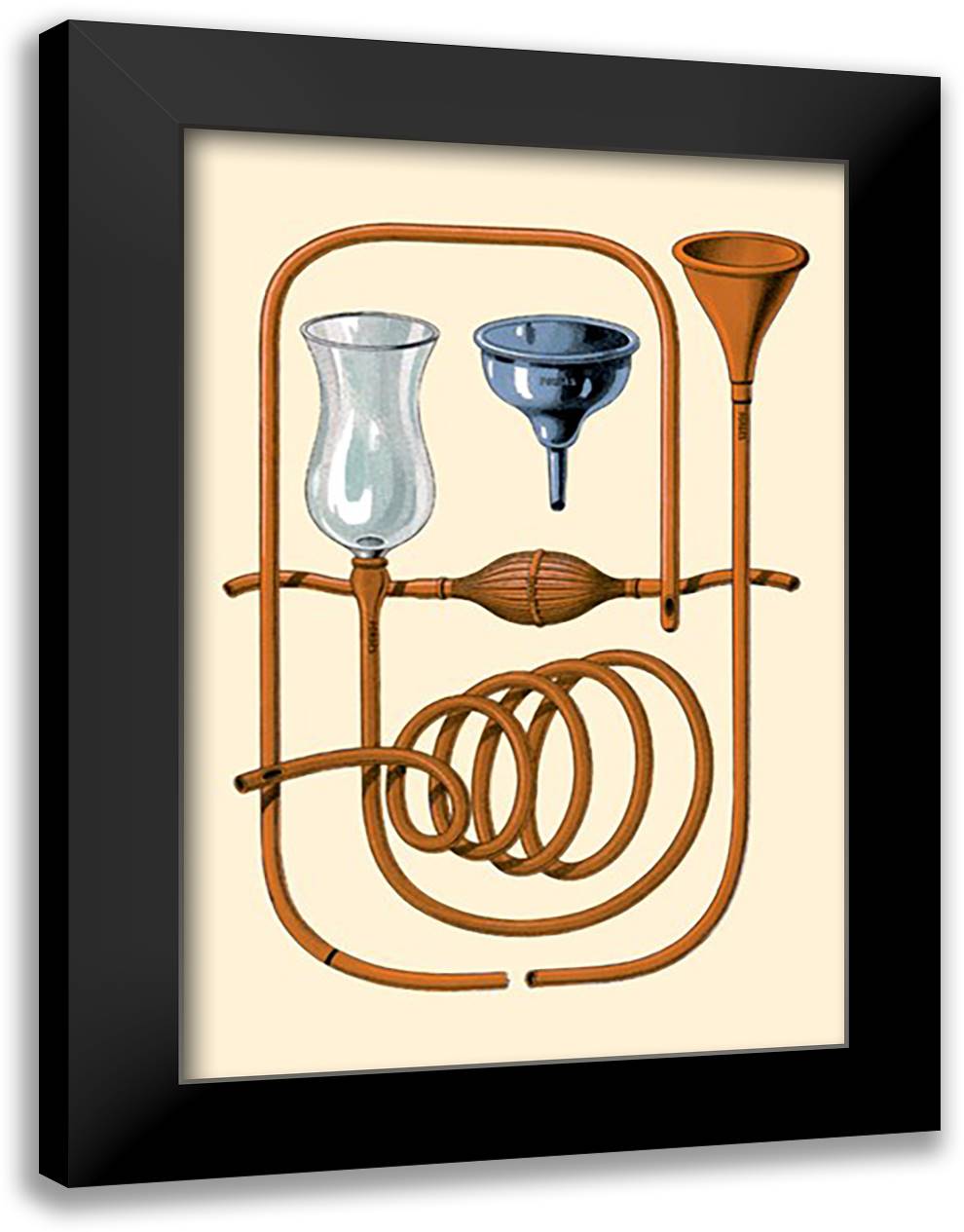 Esophageal Sounds 16x22 Black Modern Wood Framed Art Print Poster by Porges, Jules