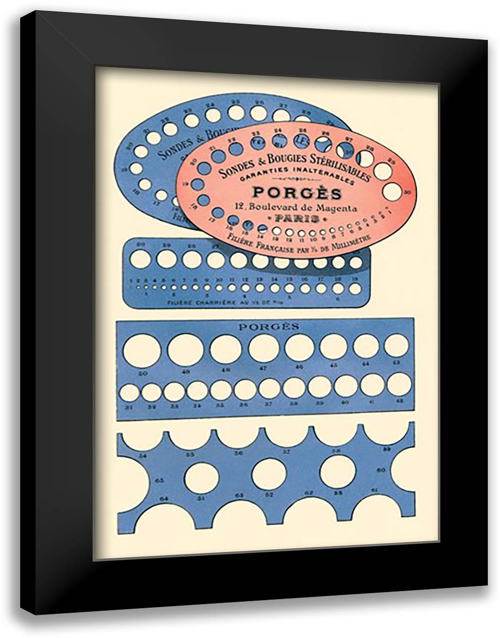 Templates 16x22 Black Modern Wood Framed Art Print Poster by Porges, Jules