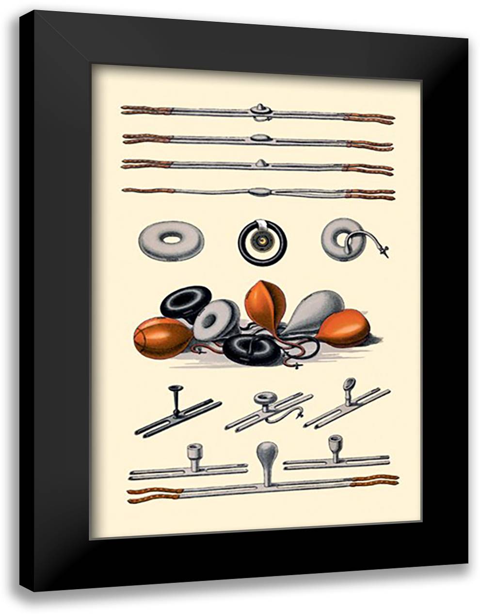 Pessaries 16x22 Black Modern Wood Framed Art Print Poster by Porges, Jules