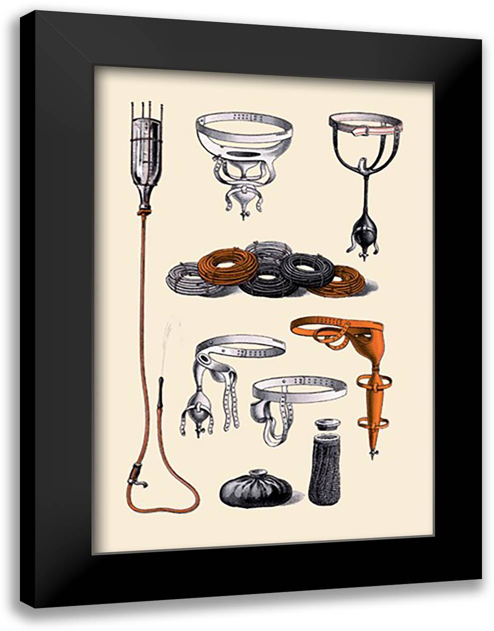 Urinals, Tubes, and Ice Packs 16x22 Black Modern Wood Framed Art Print Poster by Porges, Jules