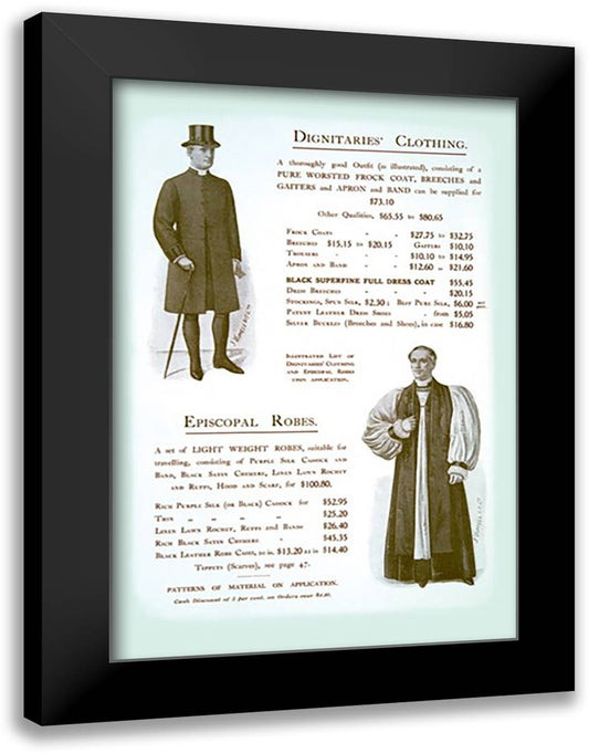 Dignitaries' Clothing 16x22 Black Modern Wood Framed Art Print Poster