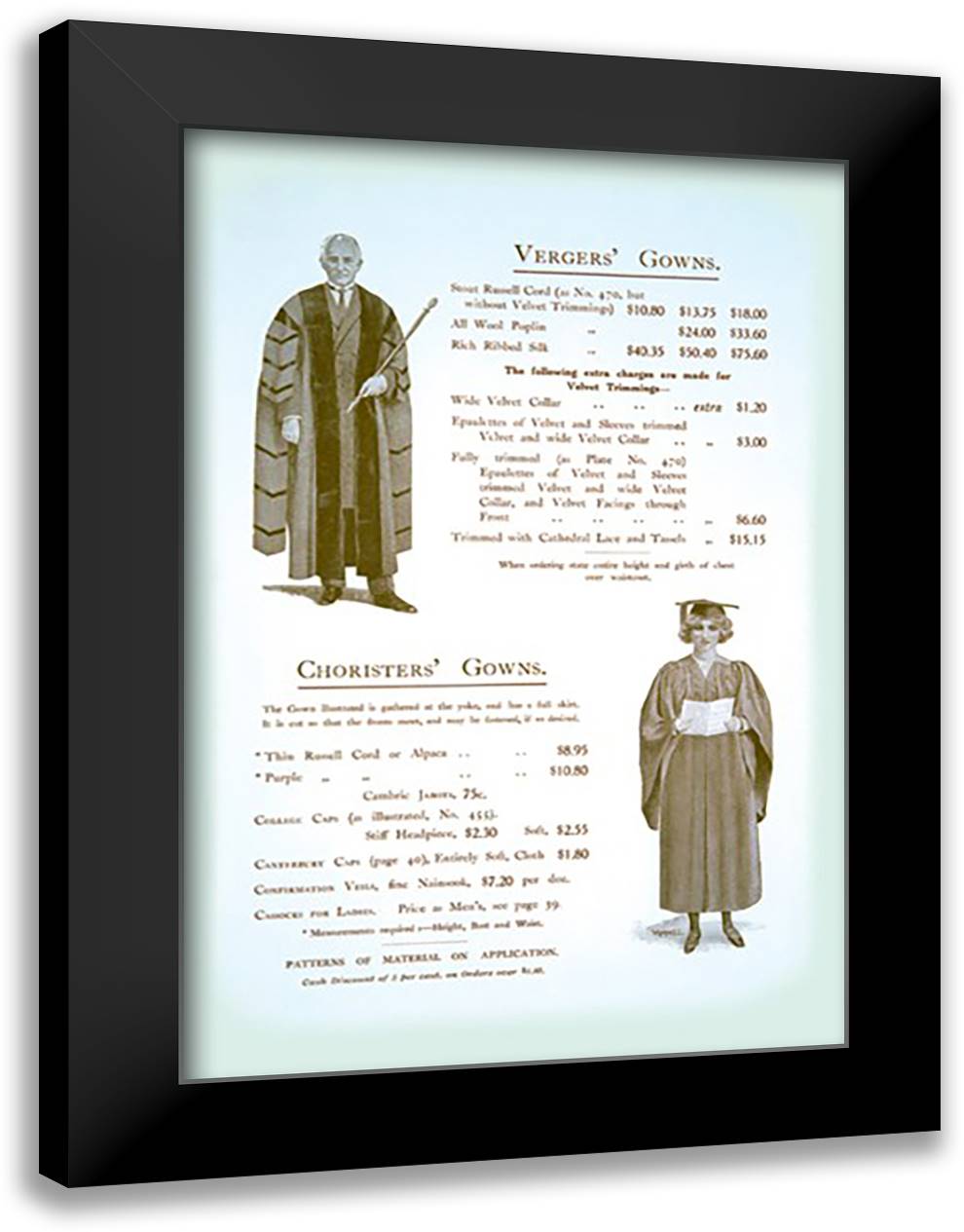 Vergers' Gowns 16x22 Black Modern Wood Framed Art Print Poster