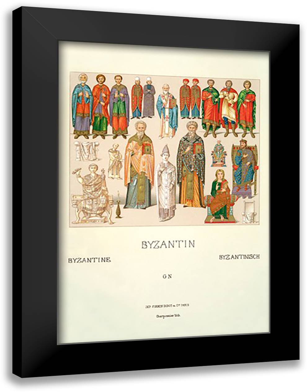 Byzantin 16x22 Black Modern Wood Framed Art Print Poster