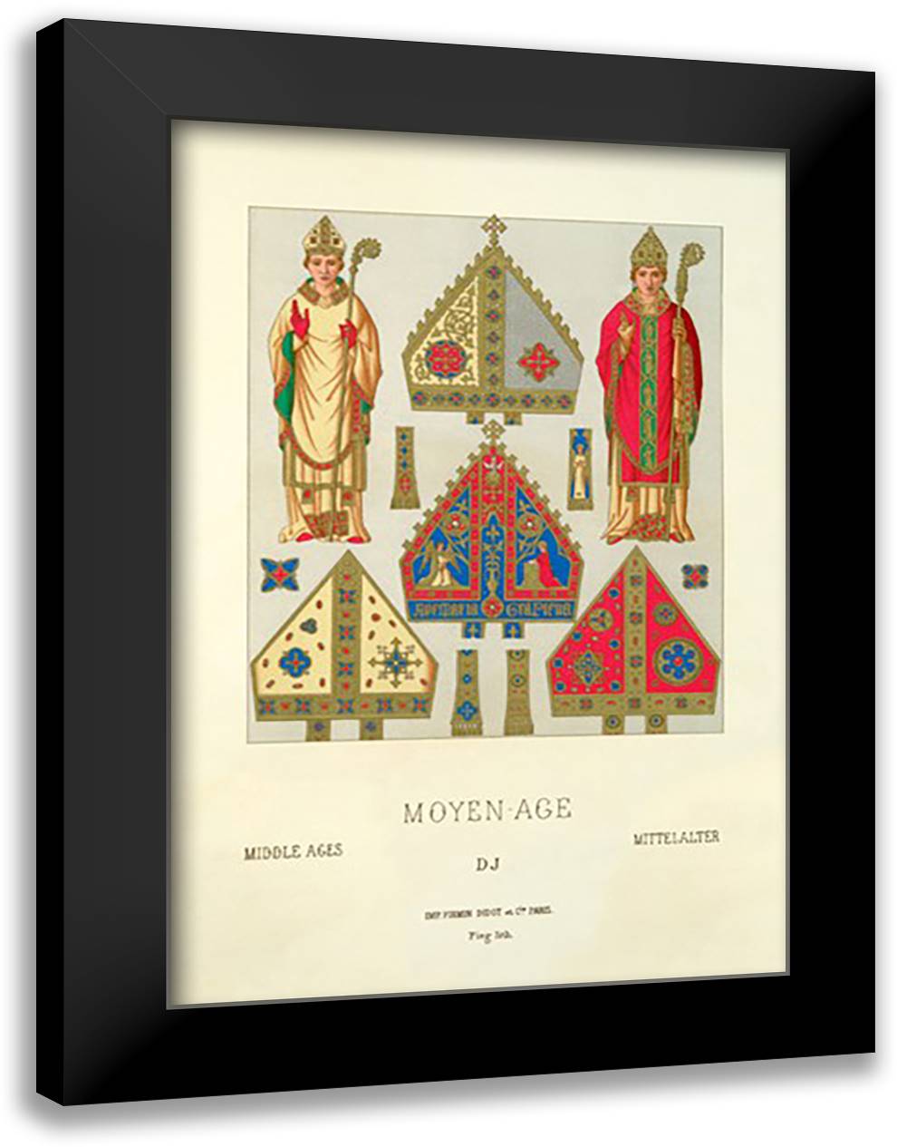 Moyen-Age 16x22 Black Modern Wood Framed Art Print Poster
