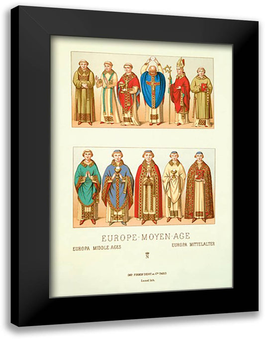 Europe-Moyen-Age 16x22 Black Modern Wood Framed Art Print Poster