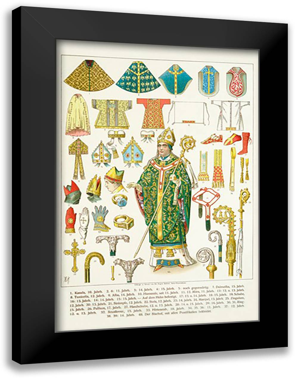 Vestments/Headwear 16x22 Black Modern Wood Framed Art Print Poster