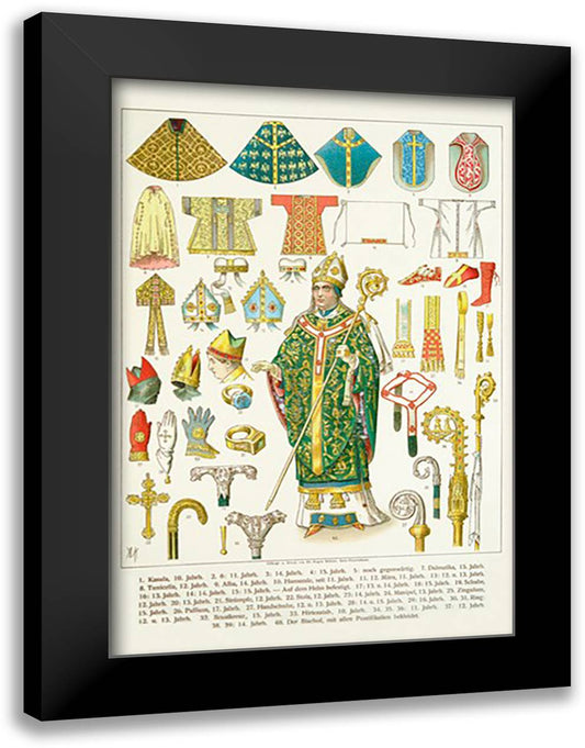 Vestments/Headwear 16x22 Black Modern Wood Framed Art Print Poster