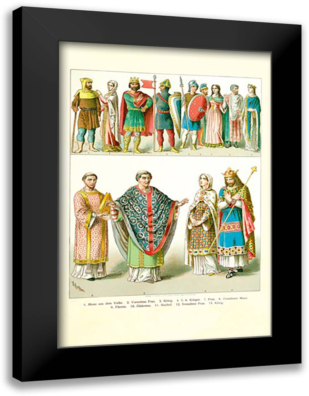 Holy Figures 16x22 Black Modern Wood Framed Art Print Poster