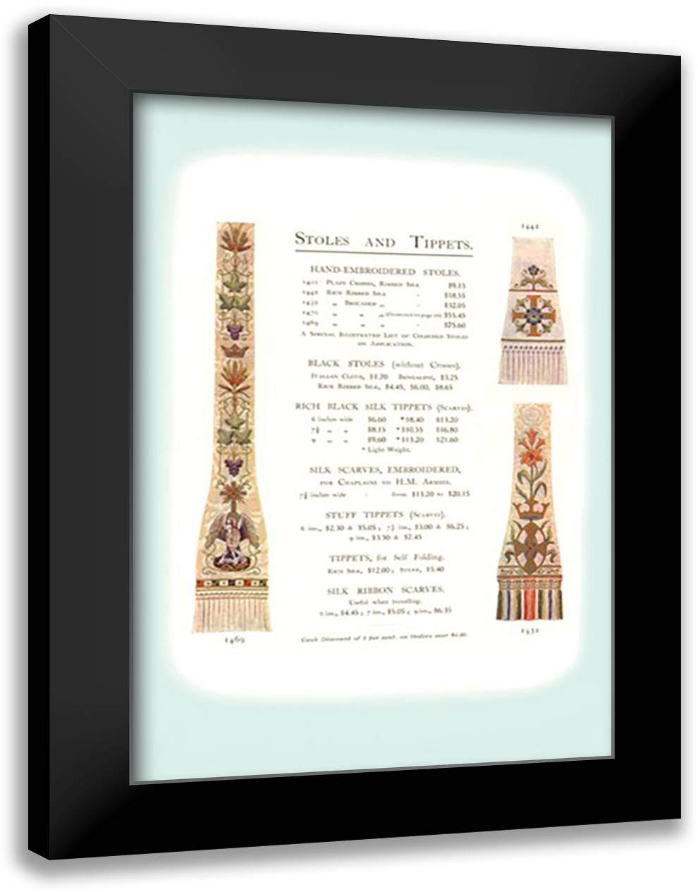 Stoles and Tippets 16x22 Black Modern Wood Framed Art Print Poster