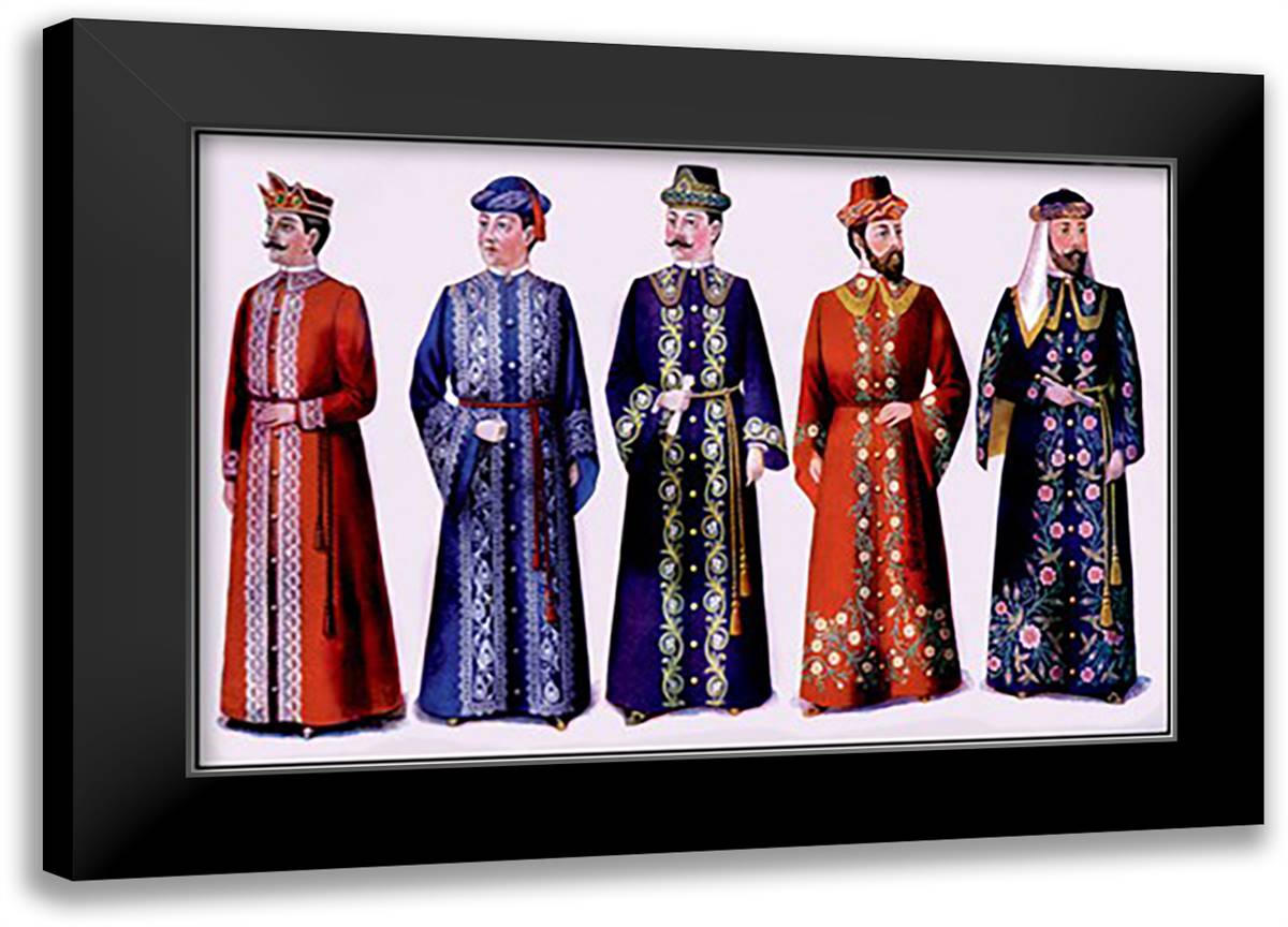 Odd Fellows: Men in Ornate Robes 22x16 Black Modern Wood Framed Art Print Poster