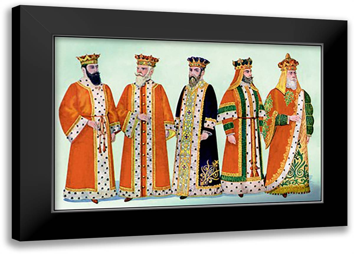 Odd Fellows: Costumes for King Saul 22x16 Black Modern Wood Framed Art Print Poster
