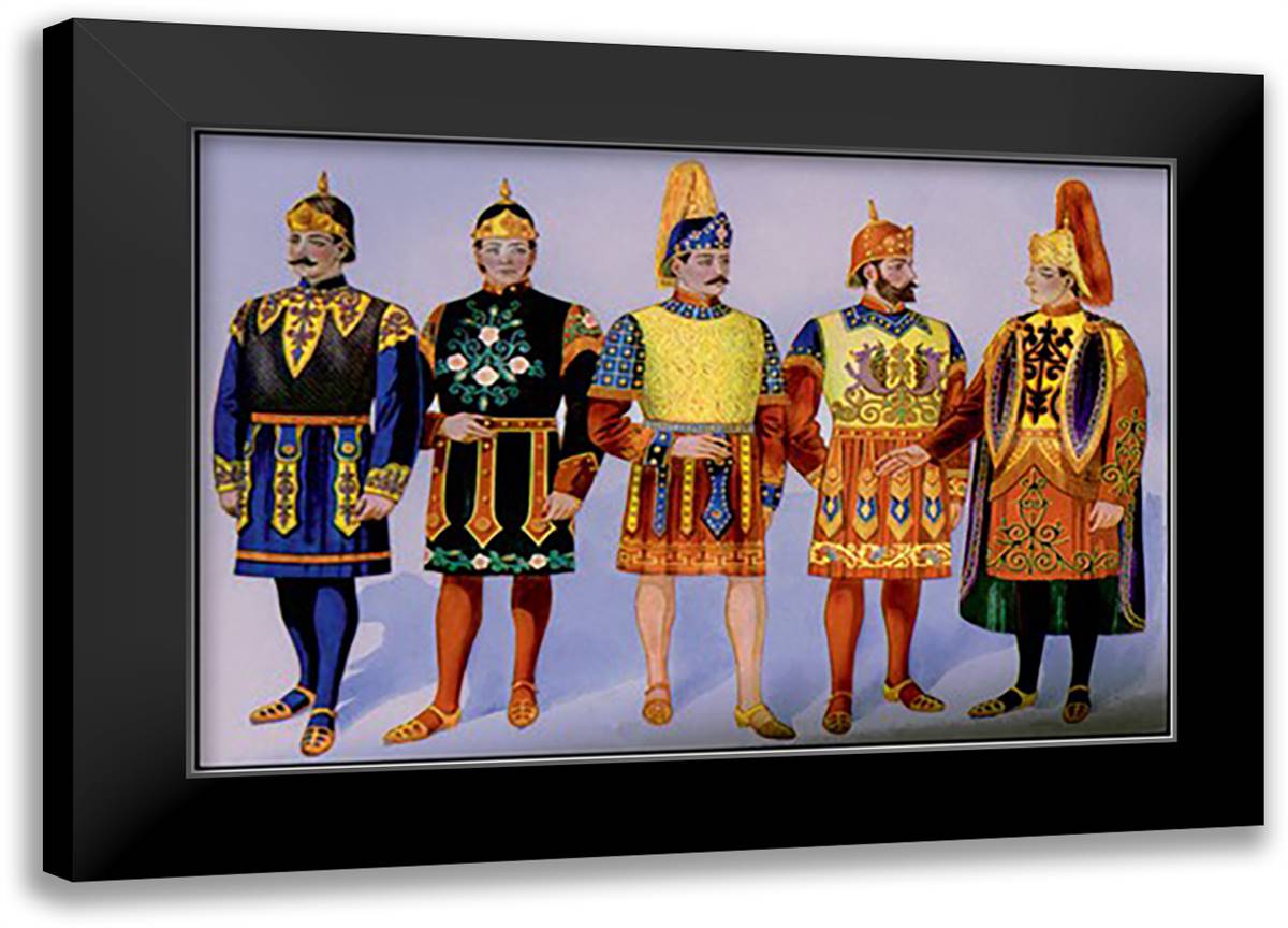 Odd Fellows: Royal Guard Costumes 22x16 Black Modern Wood Framed Art Print Poster