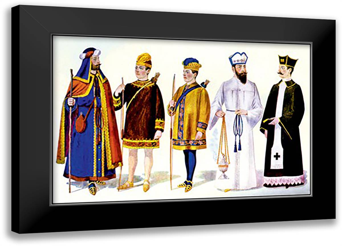 Odd Fellows: Costumes for the Good Samaritan 22x16 Black Modern Wood Framed Art Print Poster