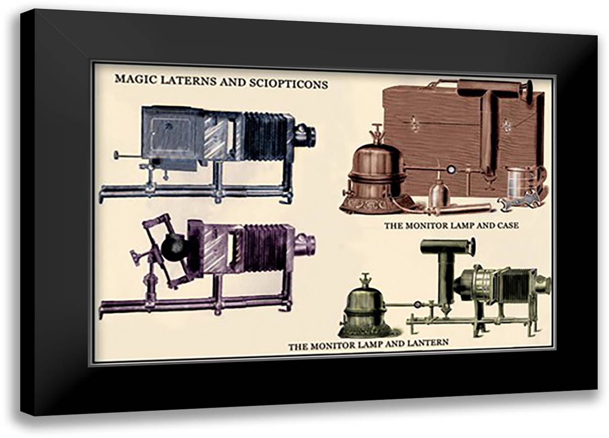 Odd Fellows: Magic Lanterns, Sciopticons, and Monitor Lamps 22x16 Black Modern Wood Framed Art Print Poster