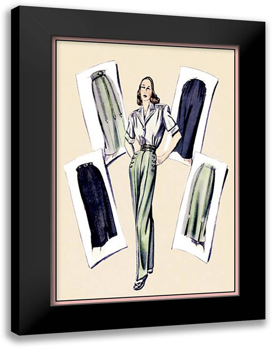 Slacks and Skirt for Summer Wear 16x22 Black Modern Wood Framed Art Print Poster