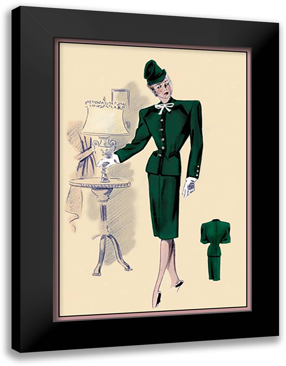 Dressy Suit 16x22 Black Modern Wood Framed Art Print Poster