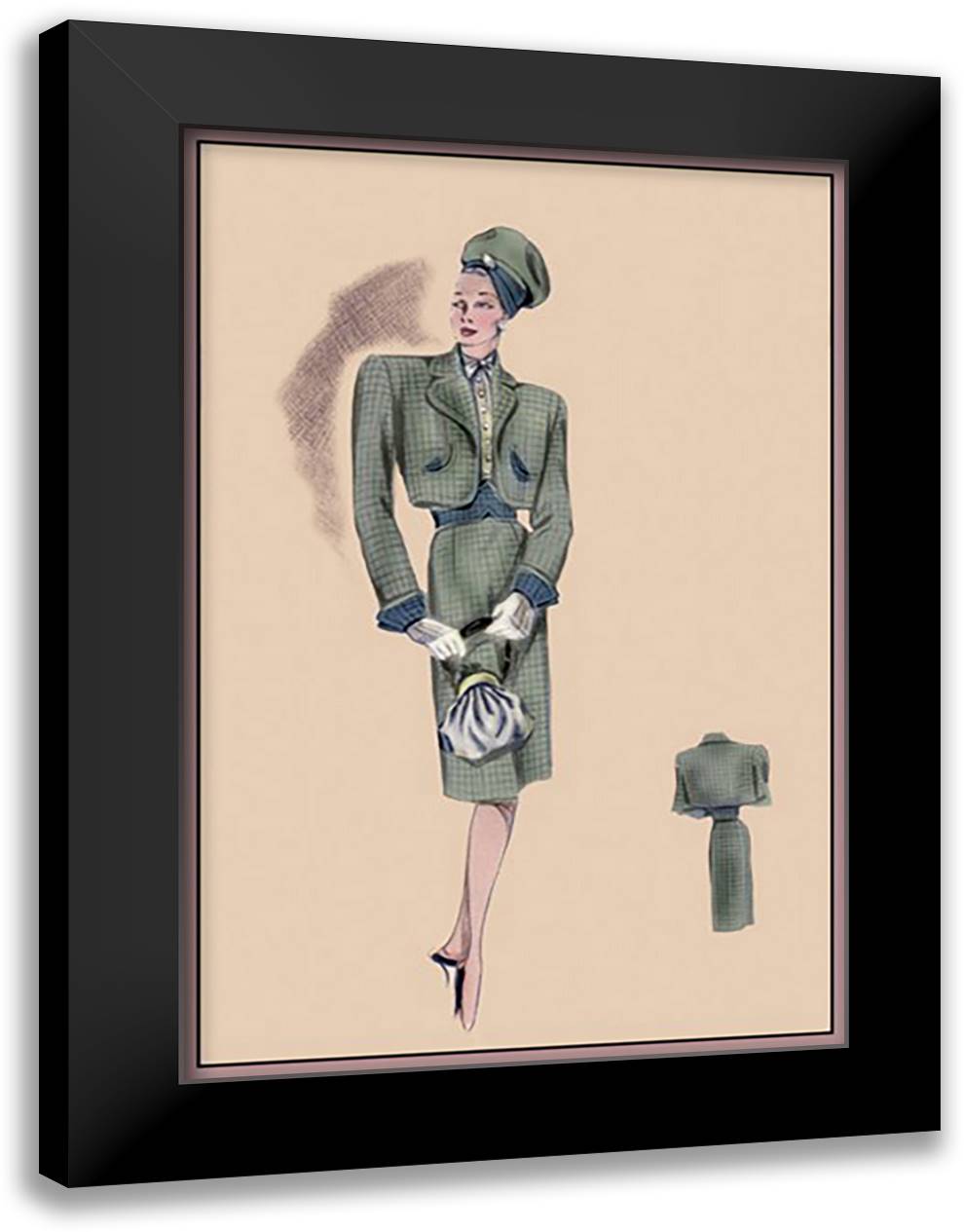 Green Bolero Suit 16x22 Black Modern Wood Framed Art Print Poster