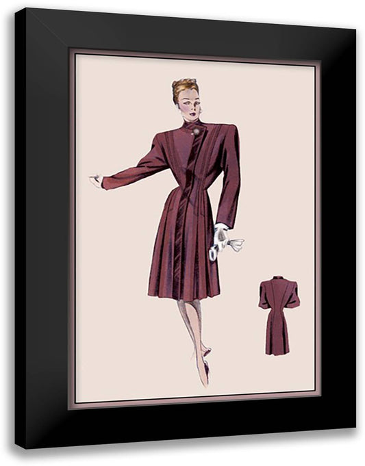 Burgundy Dressy Coat 16x22 Black Modern Wood Framed Art Print Poster