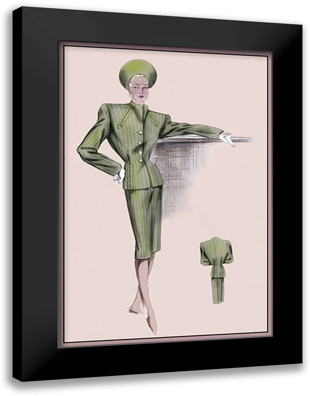 Suit With Jacket 16x22 Black Modern Wood Framed Art Print Poster