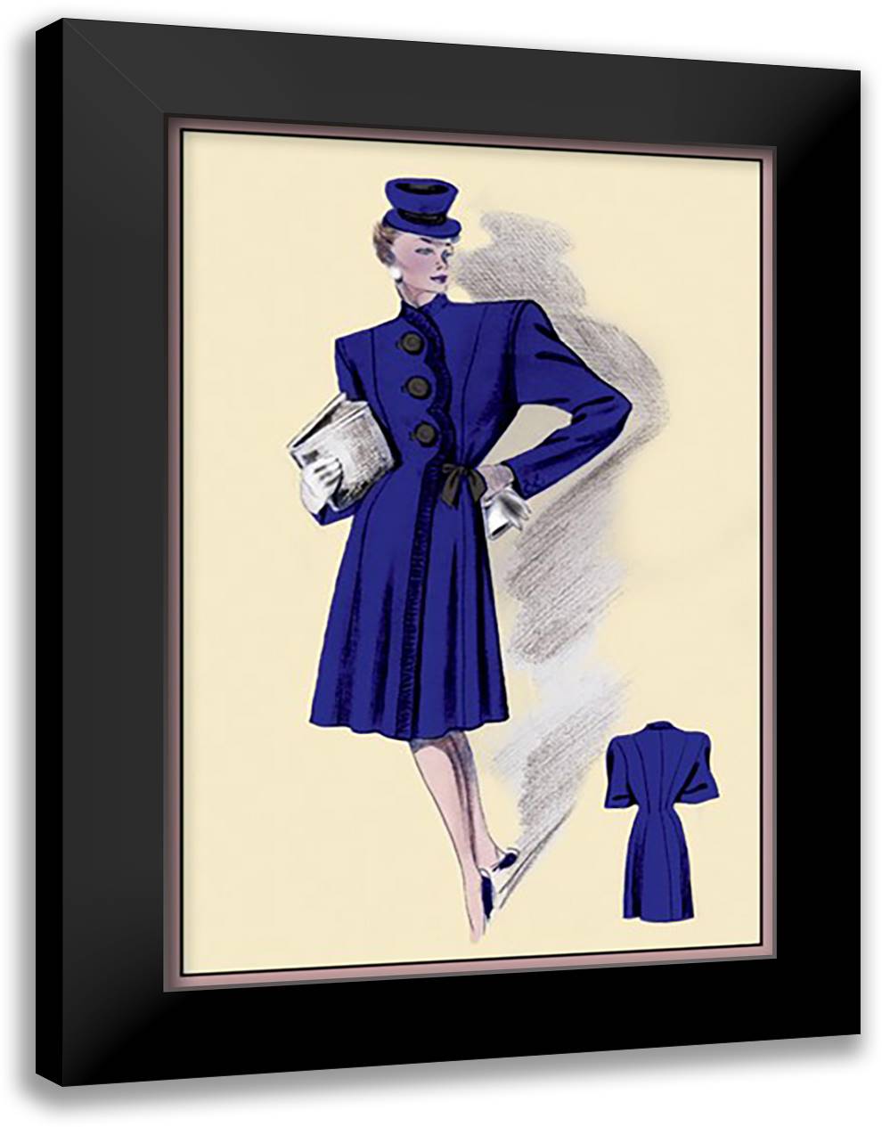 Dressy Coats for Little Women 16x22 Black Modern Wood Framed Art Print Poster