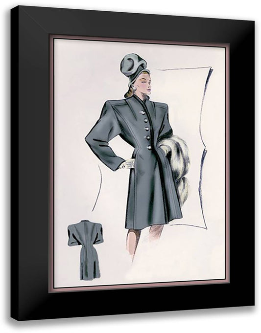 Charcoal Dressy Coat 16x22 Black Modern Wood Framed Art Print Poster