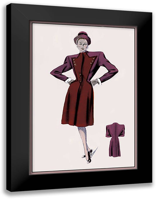 Tailored Fitted Coat 16x22 Black Modern Wood Framed Art Print Poster