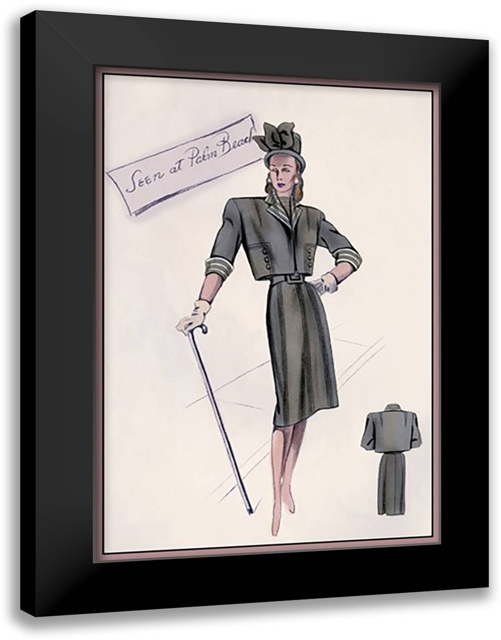 Smart Bolero Suit 16x22 Black Modern Wood Framed Art Print Poster