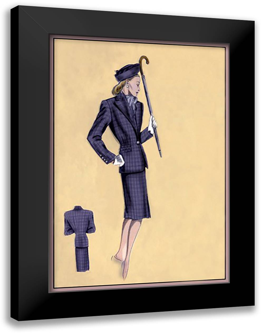 Violet Sport Suit 16x22 Black Modern Wood Framed Art Print Poster