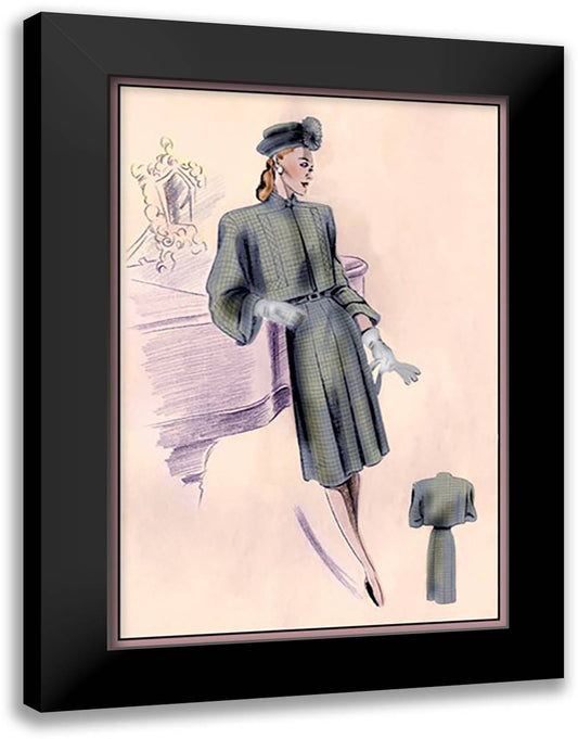 Wool Bolero Suit 16x22 Black Modern Wood Framed Art Print Poster