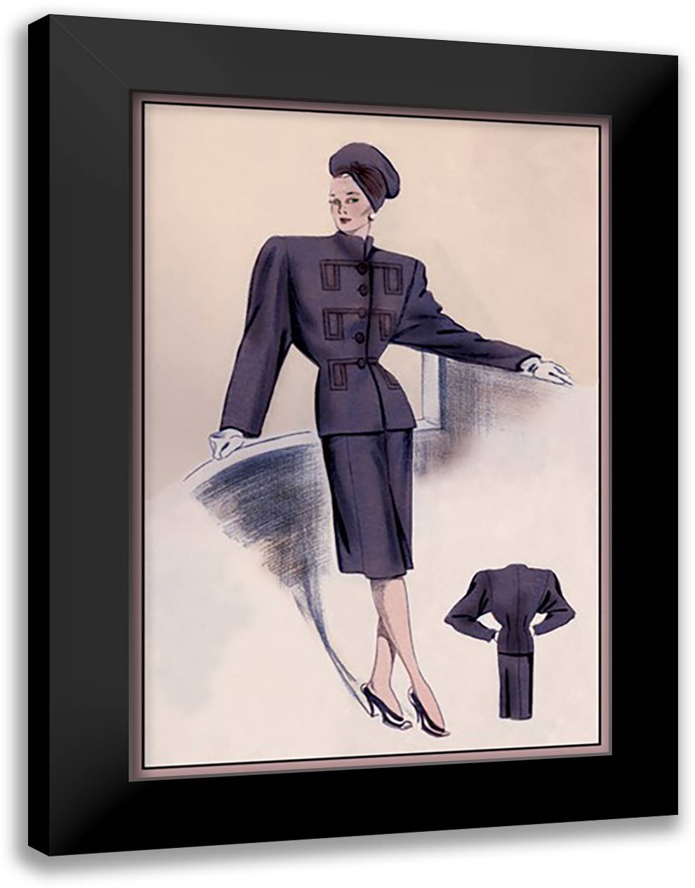 High Styled Suit 16x22 Black Modern Wood Framed Art Print Poster