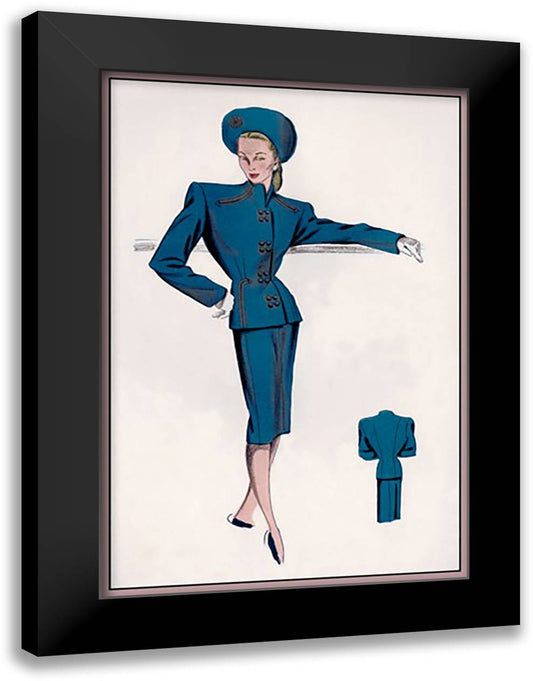 Double-Breasted Suit 16x22 Black Modern Wood Framed Art Print Poster