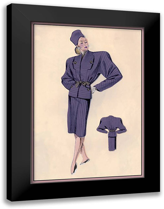 Smart Suit With Chalk Stripe 16x22 Black Modern Wood Framed Art Print Poster