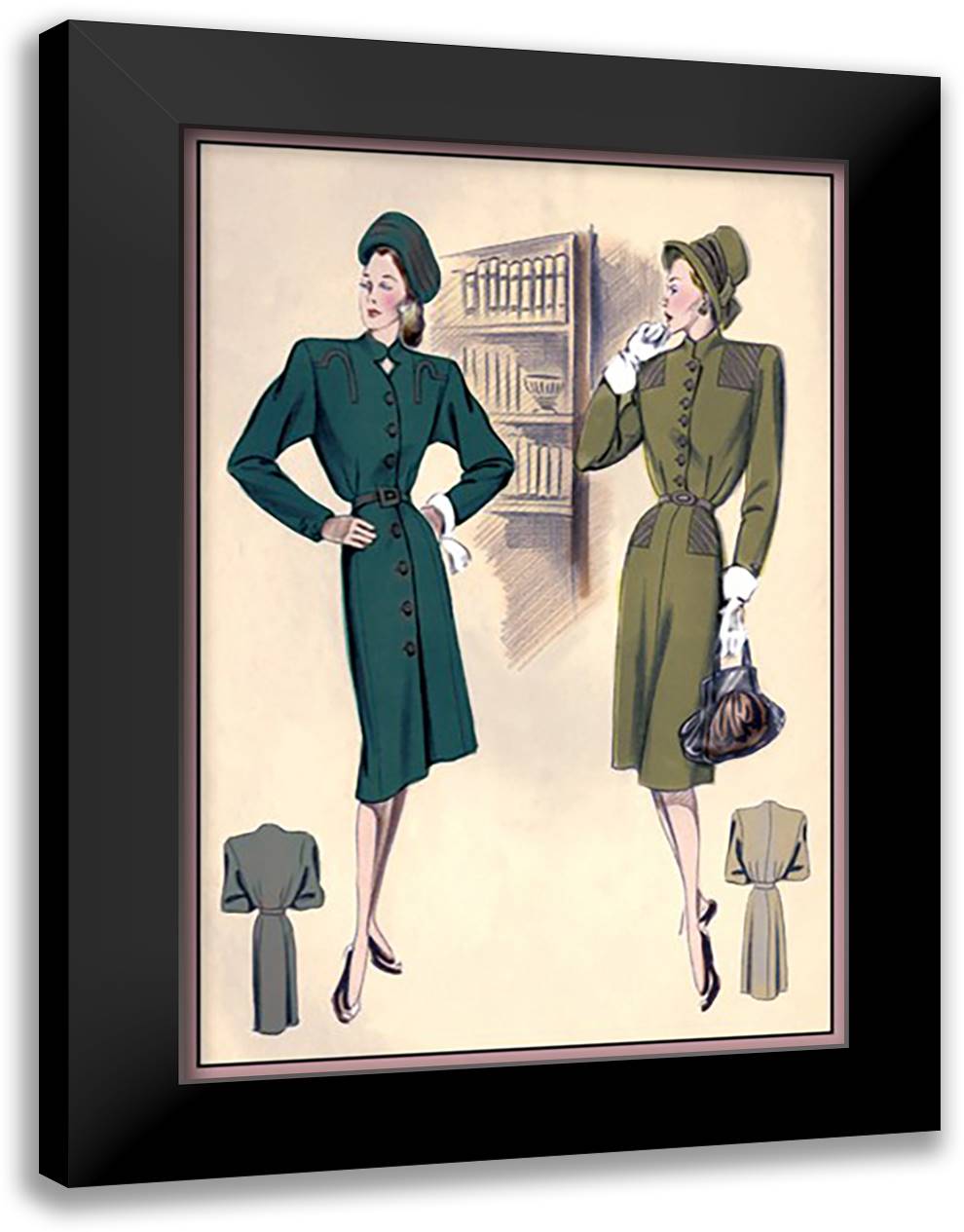 Tailored Dress & Chic Dress 16x22 Black Modern Wood Framed Art Print Poster