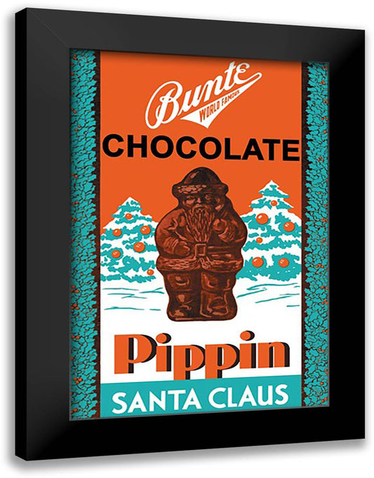 Chocolate Pippin Santa Claus 16x22 Black Modern Wood Framed Art Print Poster