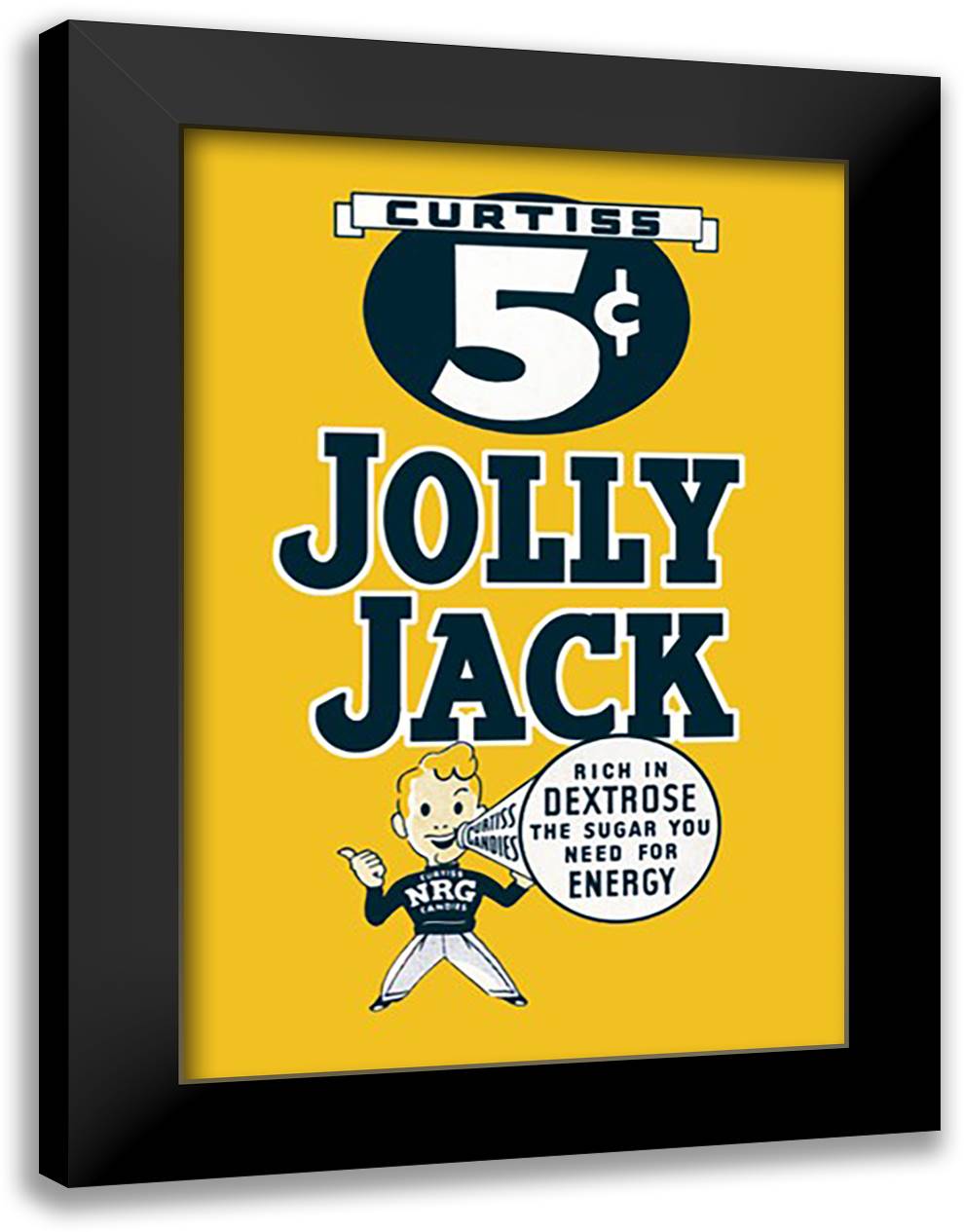 Jolly Jack 16x22 Black Modern Wood Framed Art Print Poster