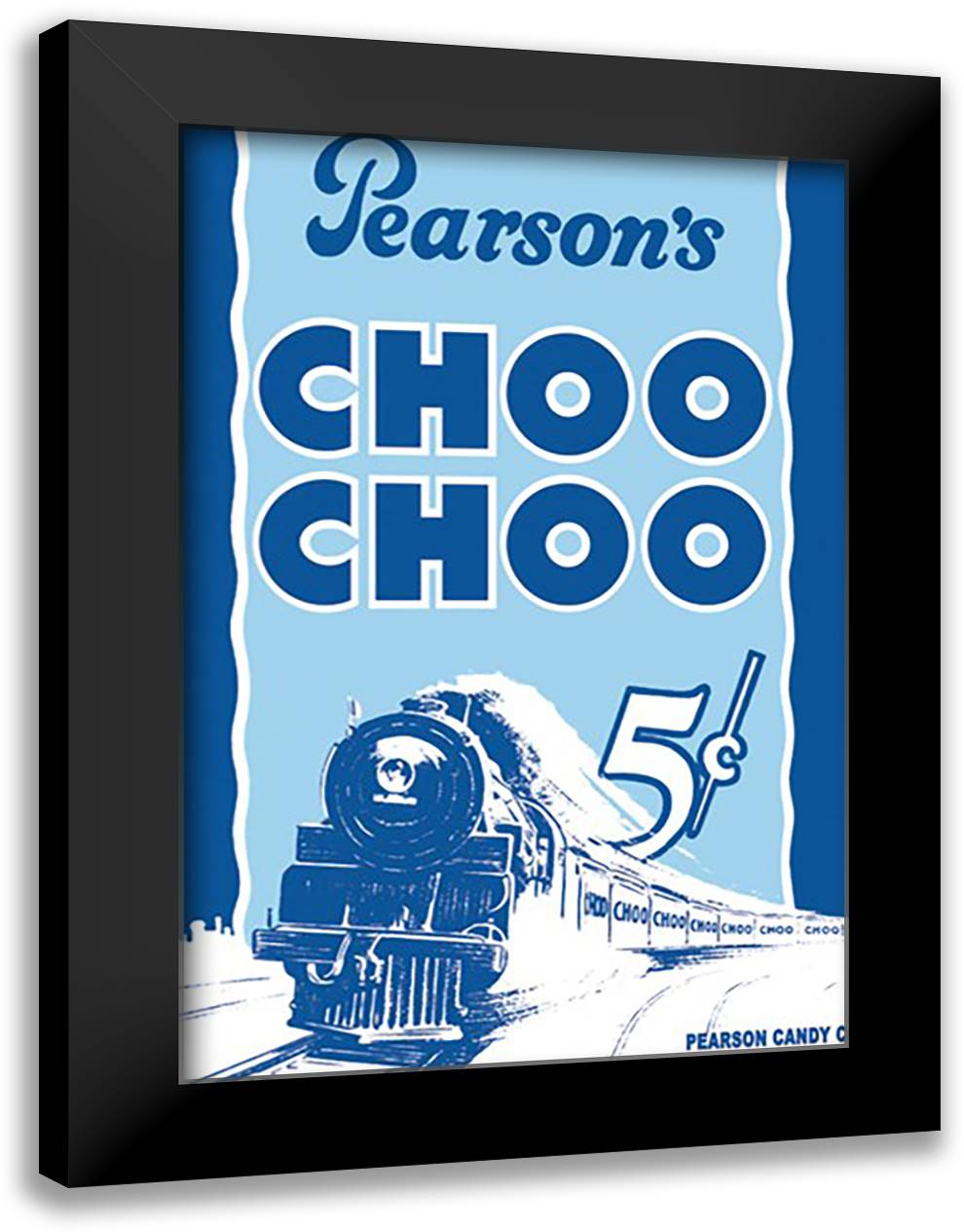 Pearson's Choo Choo 16x22 Black Modern Wood Framed Art Print Poster