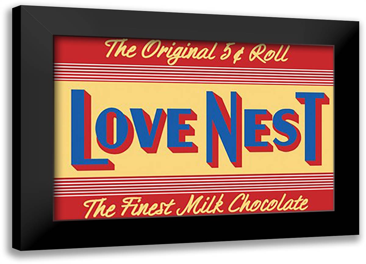 Love Nest 22x16 Black Modern Wood Framed Art Print Poster