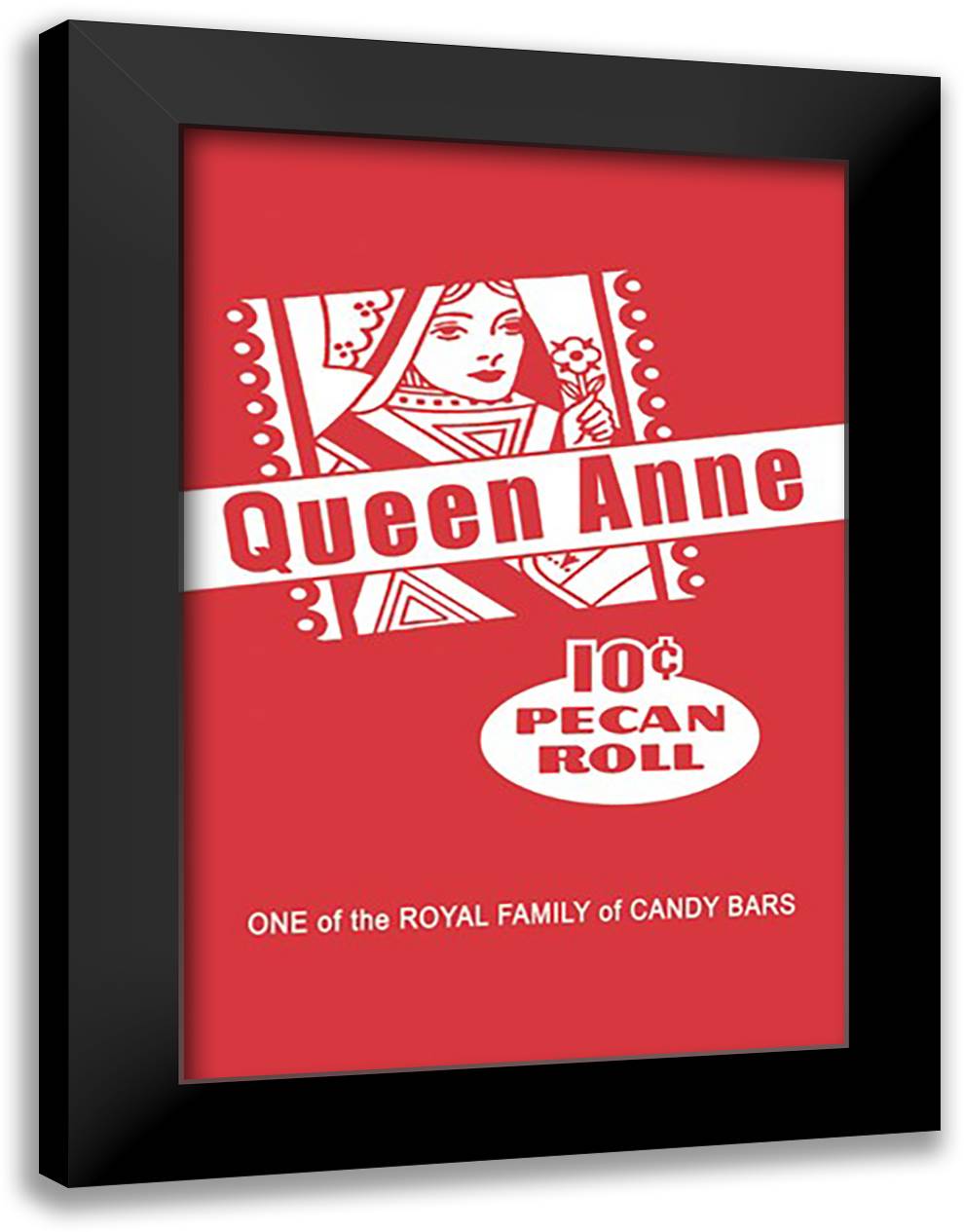 Queen Anne Pecan Roll 16x22 Black Modern Wood Framed Art Print Poster