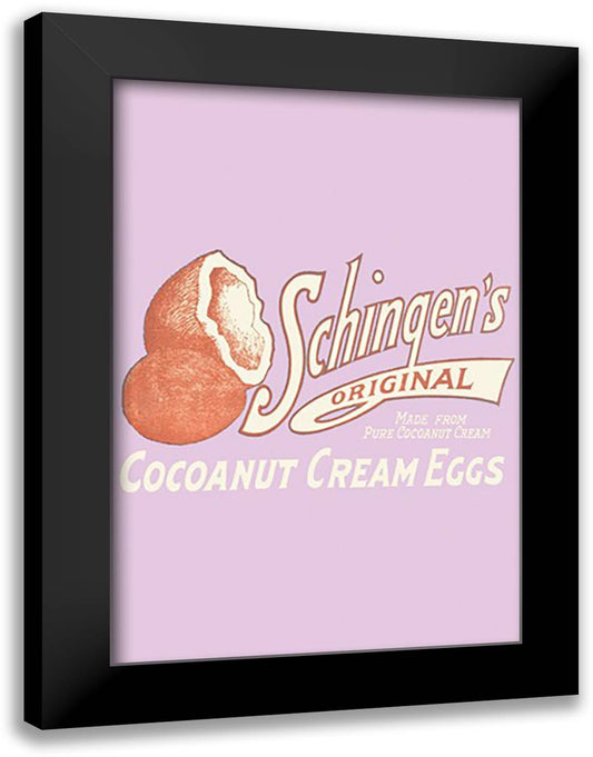 Schingen's Cocoanut Cream Eggs 16x22 Black Modern Wood Framed Art Print Poster